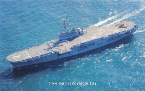 Navy  USS INCHON  Iwo Jima Amphibious Assault Ship~Ingalls Shipbuilding Postcard