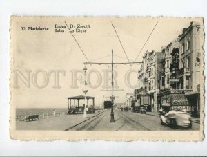 287258 BELGIUM GENT MARIAKERKE Bains La Digue CARS street ADVERTISING RPPC