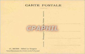 Old Postcard Reims Hotel Vergeur the Renaissance Portal 16 Rue de Talleyrand