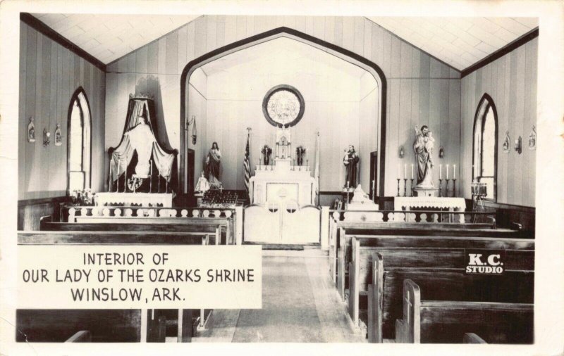 Details about   Vtg Linen Postcard Winslow Arkansas AR Our Lady of the Ozarks Shrine UNP 
