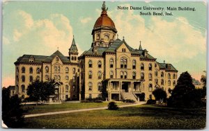 1910's Notre Dame University Main Building South Bend Indiana IN Posted Postcard