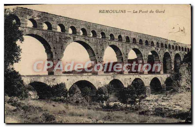 Old Postcard Remoulins Le Pont Du Gard