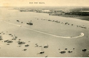 Postcard Early Aerial  View of Miles River Regatta in Maryland.     S6
