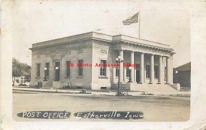 IA, Estherville, Iowa, RPPC, Post Office Building, Exterior View, 1913 PM