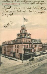 Elkhart Indiana 1907 Hotel Bucklen Postcard hand colored Mennonite 11320