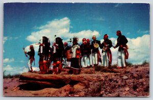 Native Americana Indian~Hopi Dancers On Hill Gallup NM~Vintage Postcard