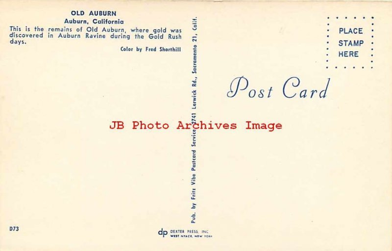 2 Postcards, Auburn, California, Bird's Eye View, Firehouse