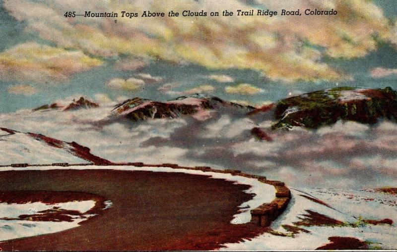 Colorado Mountain Tops Above The Clouds On The Trail Ridge Road