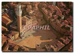 Postcard Modern Siena Piazza del Campo aircraft View