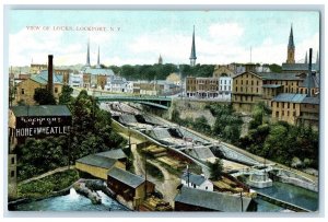 c1910s Bird's Eye View Of Locks Lockport New York NY Unposted Buildings Postcard