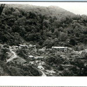 c1920s Japan Mt. Iwasuge Hot Springs Town Birds Eye Lith Photo PC Iwasuga A57