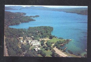 SILVER BAY NEW YORK NY LAKE GEORGE AERIAL VIEW VINTAGE POSTCARD