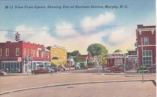 View From Square Showing Business Section Murphy North Carolina