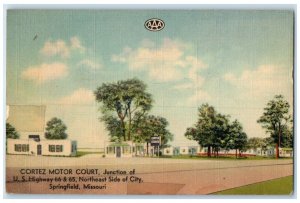 1942 Cortez Motor Court US Highway Side Of City Springfield Missouri MO Postcard