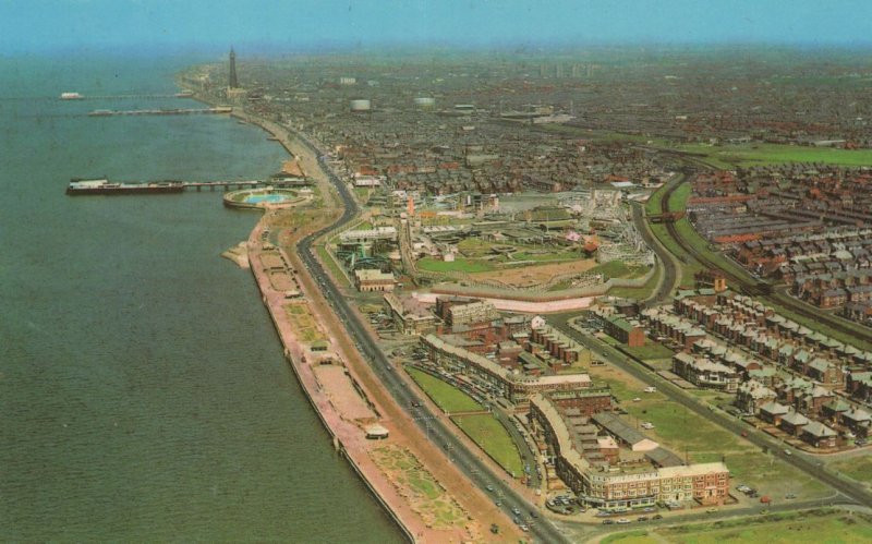 Blackpool From Manchester Airport Views 1970s Postcard