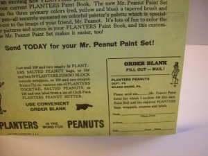 Mr Peanut Vintage Paint Set Planters Paper Sales Flyer 1955 Original Advertising