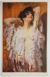 Risque Woman Nude Seductive Lady Artist Signed Schmutzler Postcard A36