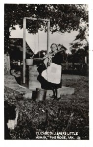 Postcard 1945 Photo Elizabeth Abner's Little Woman Pine Ridge Arkansas RPPC