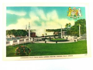 Vintage Postcard Horseshoe Falls from Oakes Garden Theatre Niagara Falls Canada