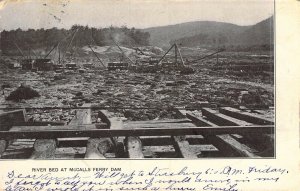 '07, River Bed Construction, McCalls Ferry Dam, Lanc. Co. PA, Old Postcard