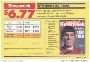 Advertising Newsweek Magazine Star Trek Leonard Nimoy On Cover
