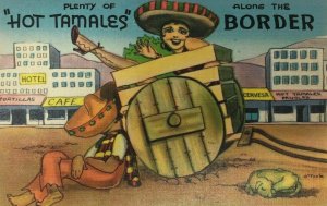 Plenty of Hot Tamales Along the Border Postcard Artist O'Toole Cartoon