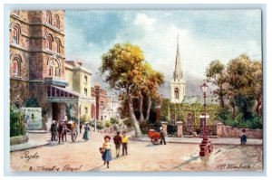 c1910 Ryde & Theatre Royal Isle of Wight Ryde England Oilette Tuck Art Postcard 