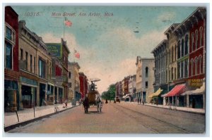 1915 Candy Ice Cream Shoes Main Street Ann Arbor Michigan MI Postcard