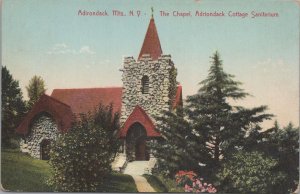 Postcard Adirondack Mts NY Chapel Adirondack Cottage Sanitarium