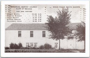 VINTAGE POSTCARD THE EMMANUEL BAPTIST CHURCH LOCATED SIOUX FALLS SOUTH DAKOTA