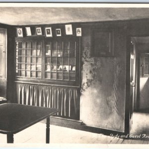 c1920s Dove Cottage, England RPPC Study Guest Room Interior Portraits Table A348