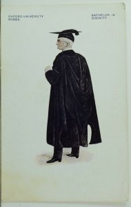 Circa 1910 Oxford University Robes, Bachelor in Divinity Vintage Postcard P34