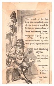 Trade card  New York Three ball Washing Crystal,   Victorian Lovers offering...