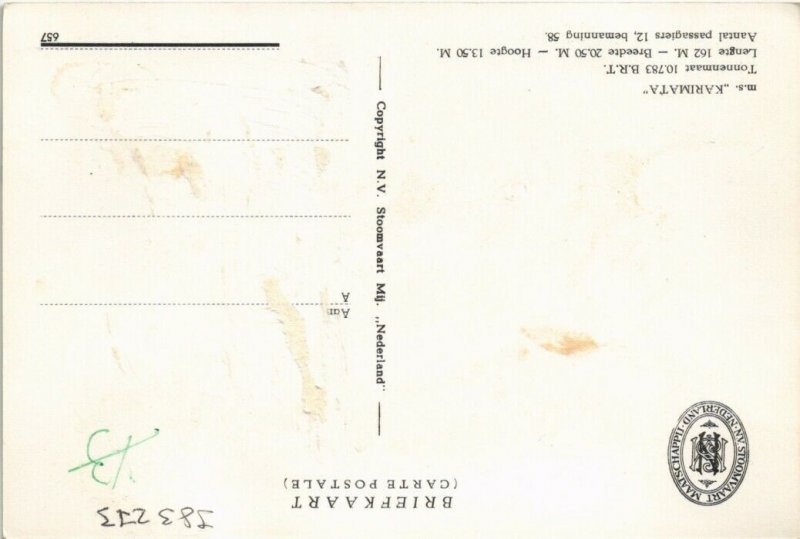 CPA AK M.S.Karimata SHIPS (783273)