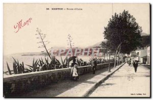 Menton Old Postcard Route d & # 39Italie