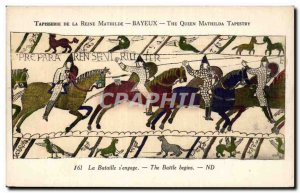 Old Postcard Bayeux Tapestry of Queen Matilda The battle s & # 39engage