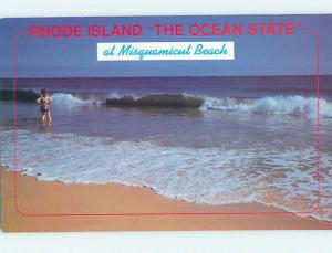 Unused 1992 SCENE AT BEACH Misquamicut Rhode Island RI M6500@