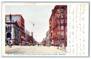 c1905s Sixteenth Street Looking North From Farnam St. Omaha Nebraska NE Postcard