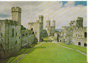 Wales Postcard - Caernarfon Castle - Gwynedd - View from Upper Ward - Ref TZ8530
