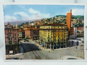 Vintage Vividly Coloured Rp Postcard Trieste Italy Via Giosué Carducci