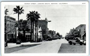 REDDING, California  CA   MARKET STREET Scene looking South  c1920s  Postcard