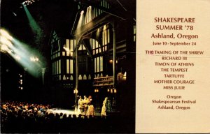 Oregon Ashland Shakespeare Festival Summer '78