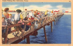 GALVESTON TX~PUBLIC FISHING PIER-CAUSEWAY-AERIAL BUSINESS~1947 LOT 3 POSTCARDS