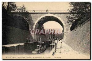 Meaux Postcard Old Canal Tug Chalifert has the & # 39eglise