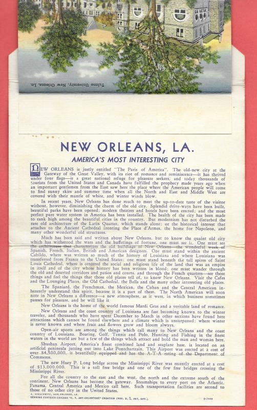 Souvenir Folder of New Orleans, Louisiana