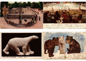 BEARS BEAR OURS 21 Vintage Postcards Mostly pre-1940 + 5 Trade Cards (L6110)