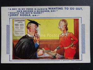 D.TEMPEST Bamforth & Co: Teacher BOY WANTING TO GO OUT - JIMMY RIDDLE No.658