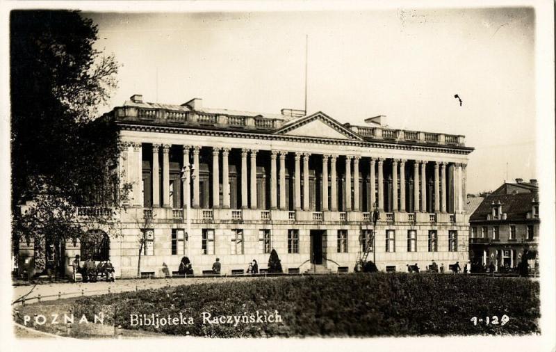 poland, POZNAN POSEN, Biblioteka Raczyńskich Library (1940s) RPPC Postcard