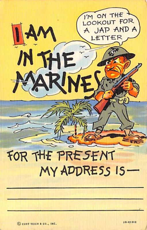Military Comic Postcard, Old Vintage Antique Post Card  Curt Teich & Co, Inc,...