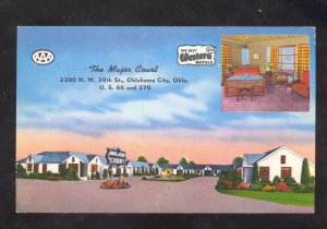 OKLAHOMA CITY OKLAHOMA THE MAJOR COURT MOTEL VINTAGE ADVERTISING POSTCARD